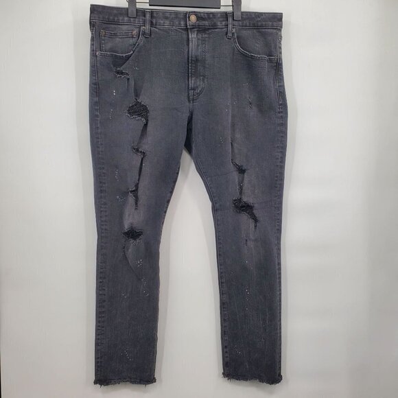 American Eagle Slim Extreme Flex Jeans Distressed Destroyed Grunge Mens 38x32 - Picture 1 of 13